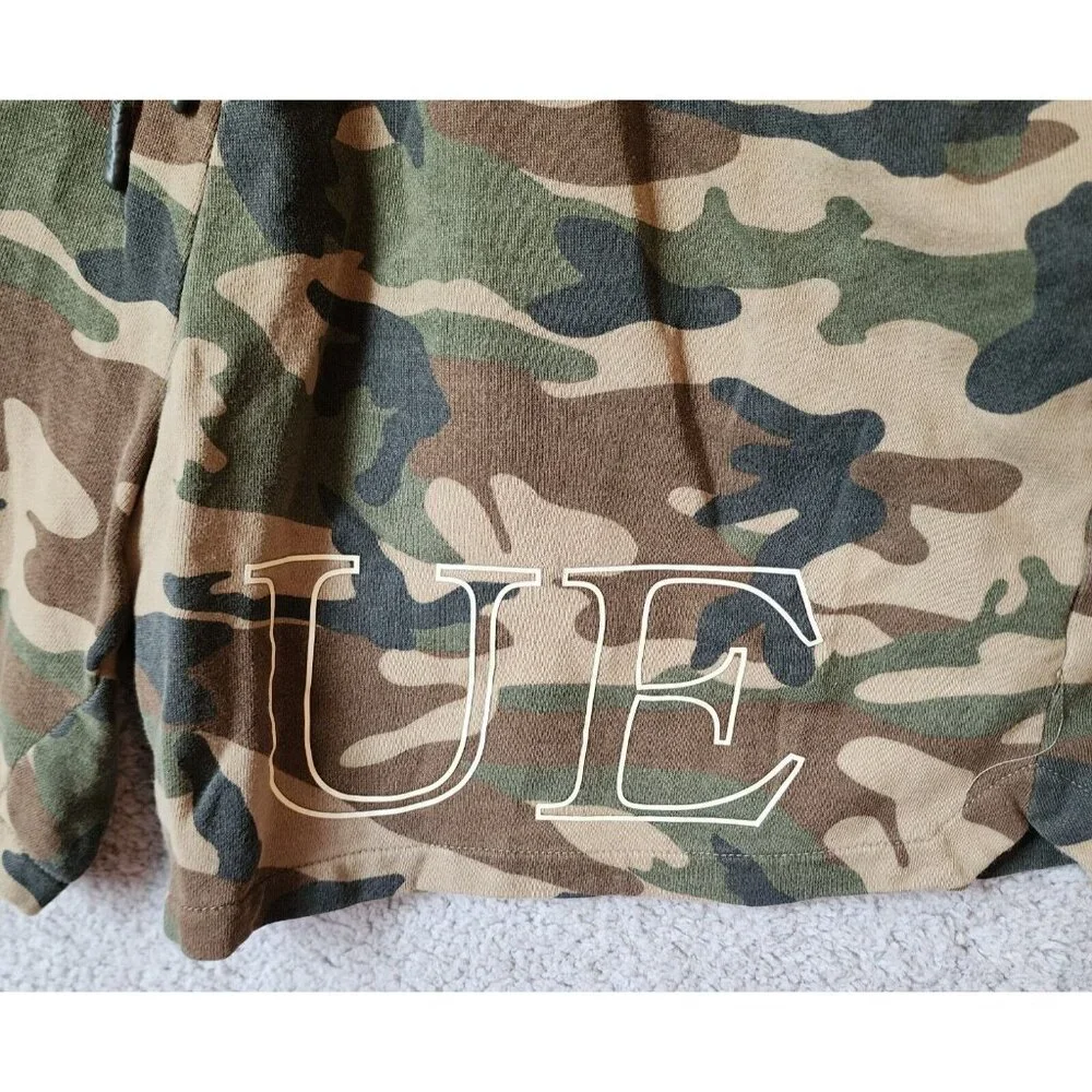 True Religion Camo Spellout Drawstring Basketball‎ Knit Shorts Size XL 36 Waist